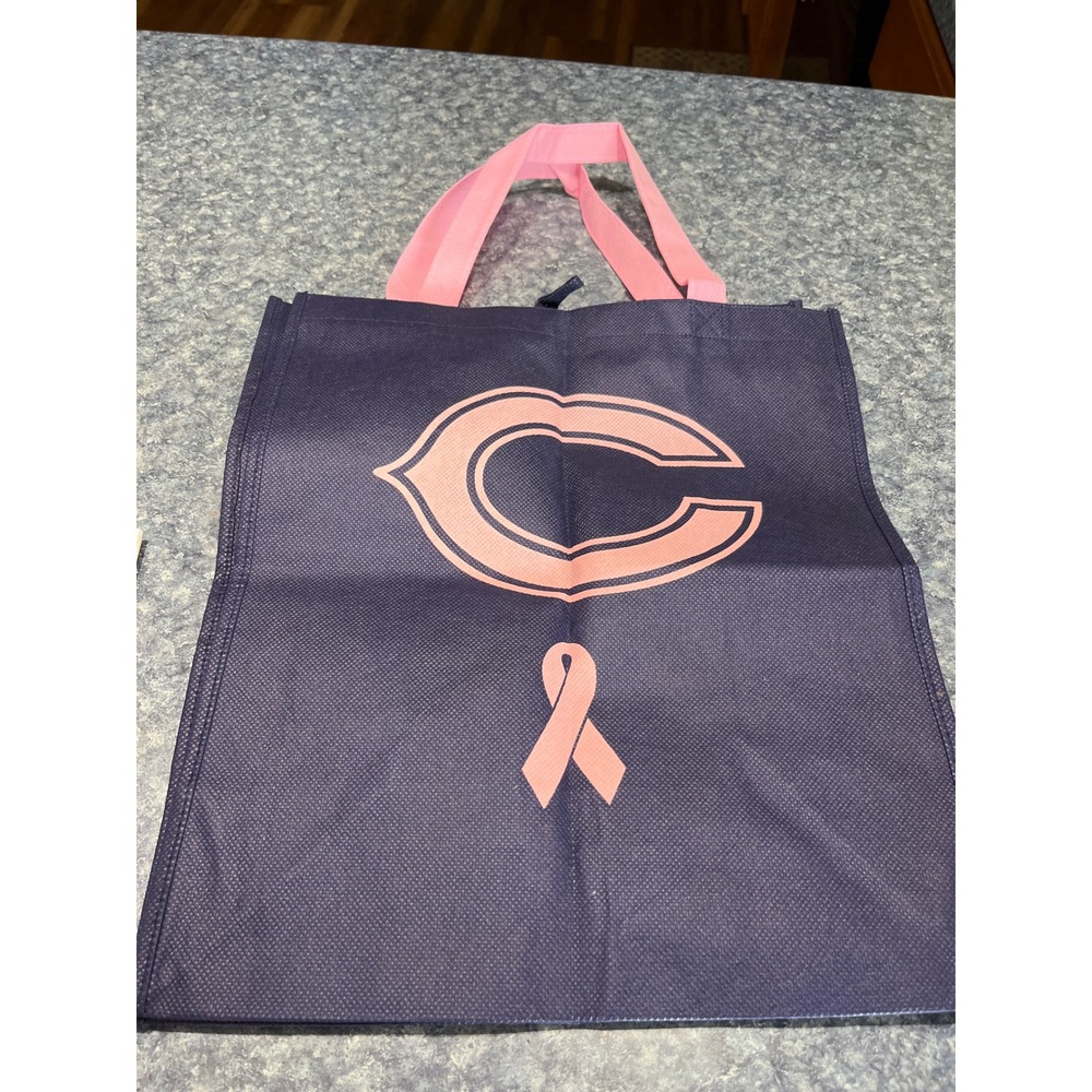 Chicago Bears 7-Eleven Breast Cancer Awareness Reusable Tote Bag Navy Pink